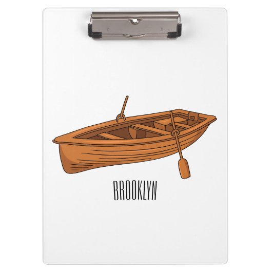 Rowboat-Cartoon-Abbildung Klemmbrett (Vorderseite)