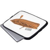 Rowboat-Cartoon-Abbildung Laptopschutzhülle (Vorne Knopf)