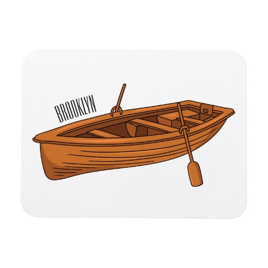 Rowboat-Cartoon-Abbildung Magnet (Horizontal)