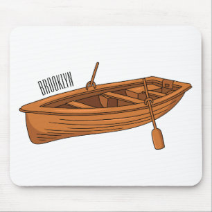 Rowboat-Cartoon-Abbildung Mousepad