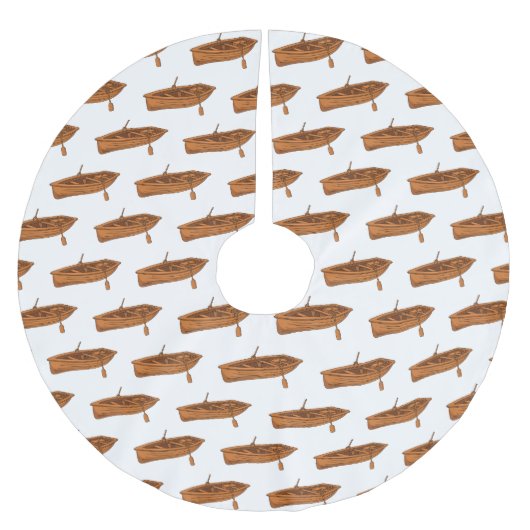 Rowboat-Cartoon-Abbildung Polyester Weihnachtsbaumdecke (Vorderseite)