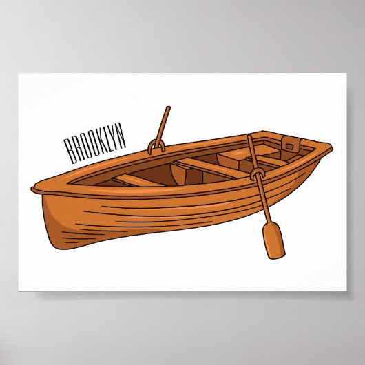Rowboat-Cartoon-Abbildung Poster (Vorne)