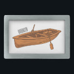 Rowboat-Cartoon-Abbildung Rechteckige Gürtelschnalle<br><div class="desc">Rowboat-Cartoon-Abbildung</div>