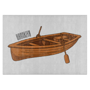 Rowboat-Cartoon-Abbildung Schneidebrett