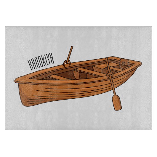 Rowboat-Cartoon-Abbildung Schneidebrett (Vorderseite)