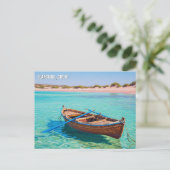 Rowboat Elafonisi Elafonissi Kreta Griechenland Re Postkarte (Stehend Vorderseite)