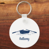 Rowboat Graphic in Navy Blue Personalisiert Schlüsselanhänger (Vorderseite)