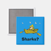 Rowboat & Sharks Magnet (Vorderseite/Rückseite)