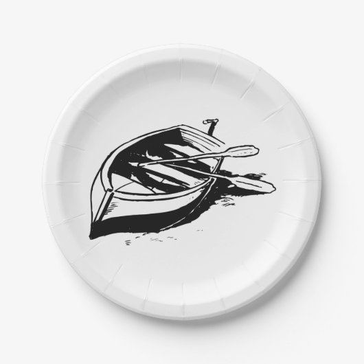 Rowboat Sketch Pappteller (Vorderseite)