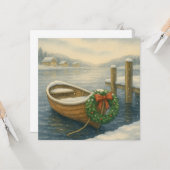 Rowboat Weihnachtskarte Karte (Vorderseite/Rückseite Beispiel)