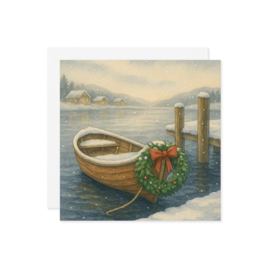 Rowboat Weihnachtskarte Karte (Vorderseite/Rückseite Beispiel)