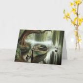 Rowboat zum Geburtstag unter einem weinenden Willo Karte (Gelbe Blume)