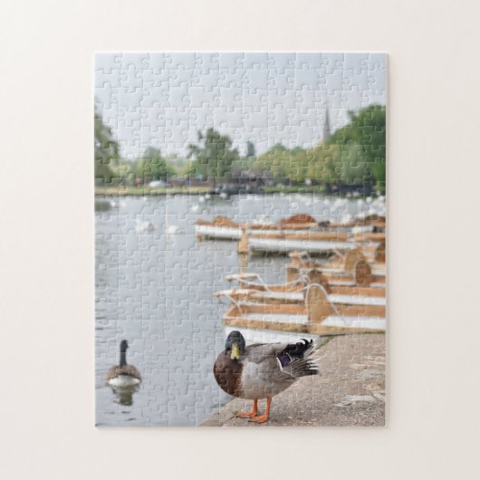 Rowboats and Duck, Stratford Upon Avon, England Puzzle (Vertikal)
