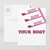 RowChick Row Row Row Ihr Boot Postkarte (Vorne/Hinten)