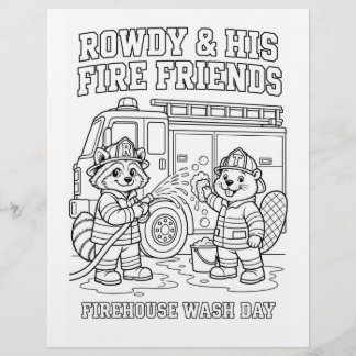 Rowdy und Tucker Feuerwehr-Waschtag-Malvorlage