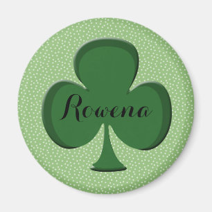 Rowena Irish Kleeblatt Round Name Magnet   Bearbei