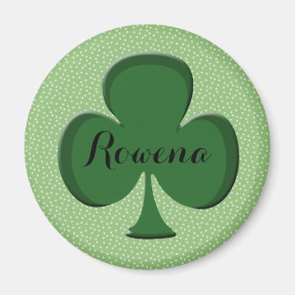 Rowena Irish Kleeblatt Round Name Magnet | Bearbei