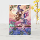 Rowenia - Hexe-und Drache-Karte Karte (Gelbe Blume)