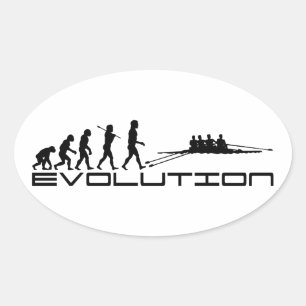 Rower Water Sport Evolution Art Ovaler Aufkleber