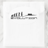 Rower Water Sport Evolution Art Ovaler Aufkleber (Tasche)
