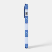 Rowers gekreuzte Ruder Initialen blau iPhone Hülle (Linke Seite)