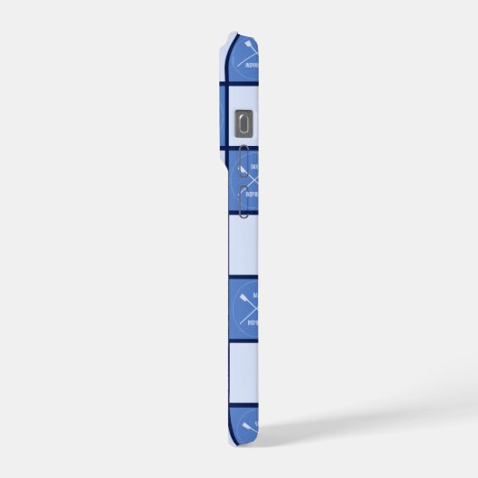 Rowers gekreuzte Ruder Initialen blau iPhone Hülle (Linke Seite)