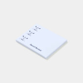 Rowers Ohr inspirierend smartes Blau personalisier Post-it Klebezettel (angewinkelt)