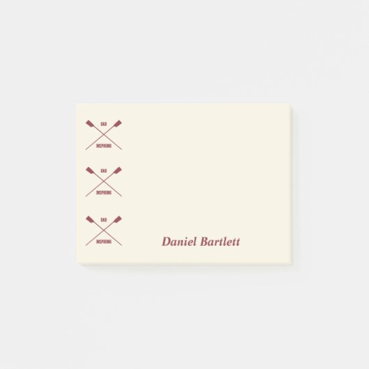 Rowers personalisiertes Ohr inspirierend Sahne Mar Post-it Klebezettel (Vorderseite)