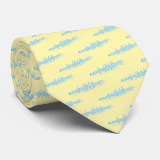 Rowers Sky Blue Crew Team Water Lt Yellow Krawatte (Gerollt)