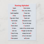 Rowing A to Z fun alphabet motivierend Postkarte (Vorderseite)