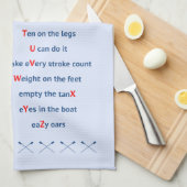 Rowing-Alphabet blass Geschirrtuch (Viertel Falte)