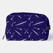 Rowing Boats and Oars Custom Blue and White Waschbeutel (Rückseite)