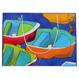 Rowing Boats Gift Bag - Large, Matte Große Geschenktüte