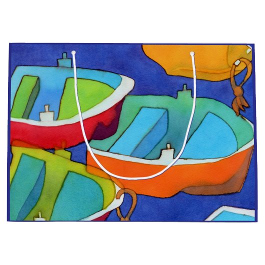 Rowing Boats Gift Bag - Large, Matte Große Geschenktüte (Vorderseite)