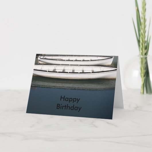 Rowing Boats Happy Birthday Card Karte (Vorderseite)