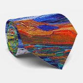 Rowing Boats on the Banks of the Oise river art Krawatte (Gerollt)