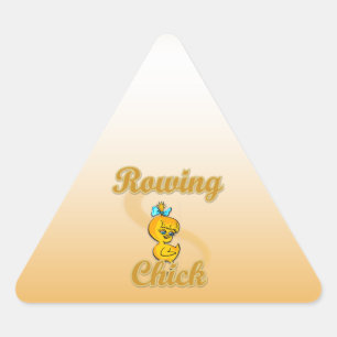 Rowing Chick Dreieckiger Aufkleber