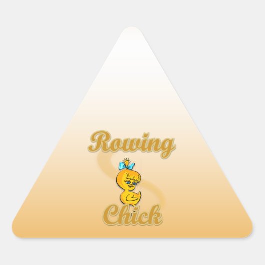 Rowing Chick Dreieckiger Aufkleber (Vorderseite)