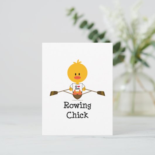 Rowing Chick Postcard Postkarte (Stehend Vorderseite)
