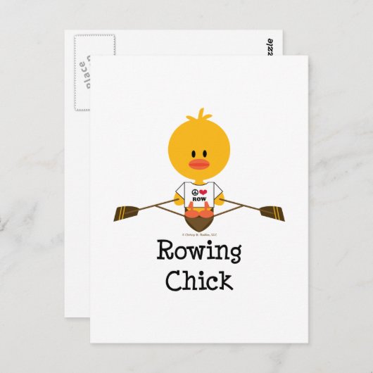 Rowing Chick Postcard Postkarte (Vorne/Hinten)