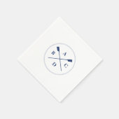 Rowing crossed oars navy initials serviette (Ecke)