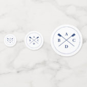 Rowing Crossoars Marine-Initialen Konfetti (Vorderseiten)