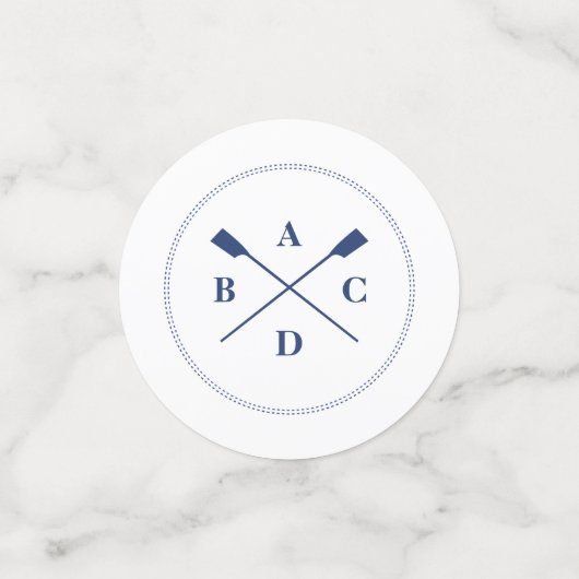 Rowing Crossoars Marine-Initialen Konfetti (Klein Vorderseite)