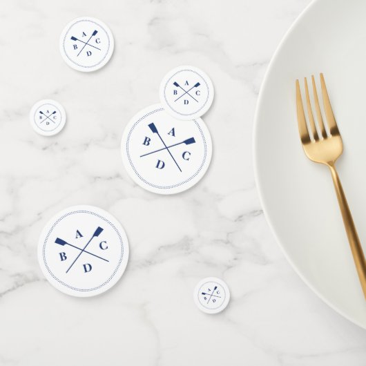 Rowing Crossoars Marine-Initialen Konfetti (Gruppe)