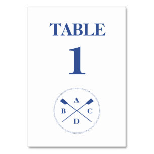 Rowing Crown Oars Initials wässrig Tischnummer