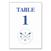 Rowing Crown Oars Initials wässrig Tischnummer (Vorderseite)