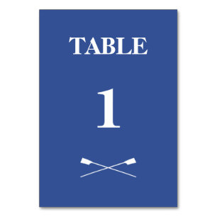 Rowing Crown Oars Monogramm Blau Tischnummer
