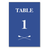 Rowing Crown Oars Monogramm Blau Tischnummer (Vorderseite)