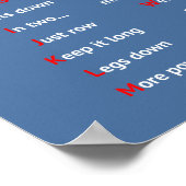 Rowing fun Alphabet blauen Sport Poster (Ecke)