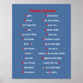 Rowing fun Alphabet blauen Sport Poster (Vorne)